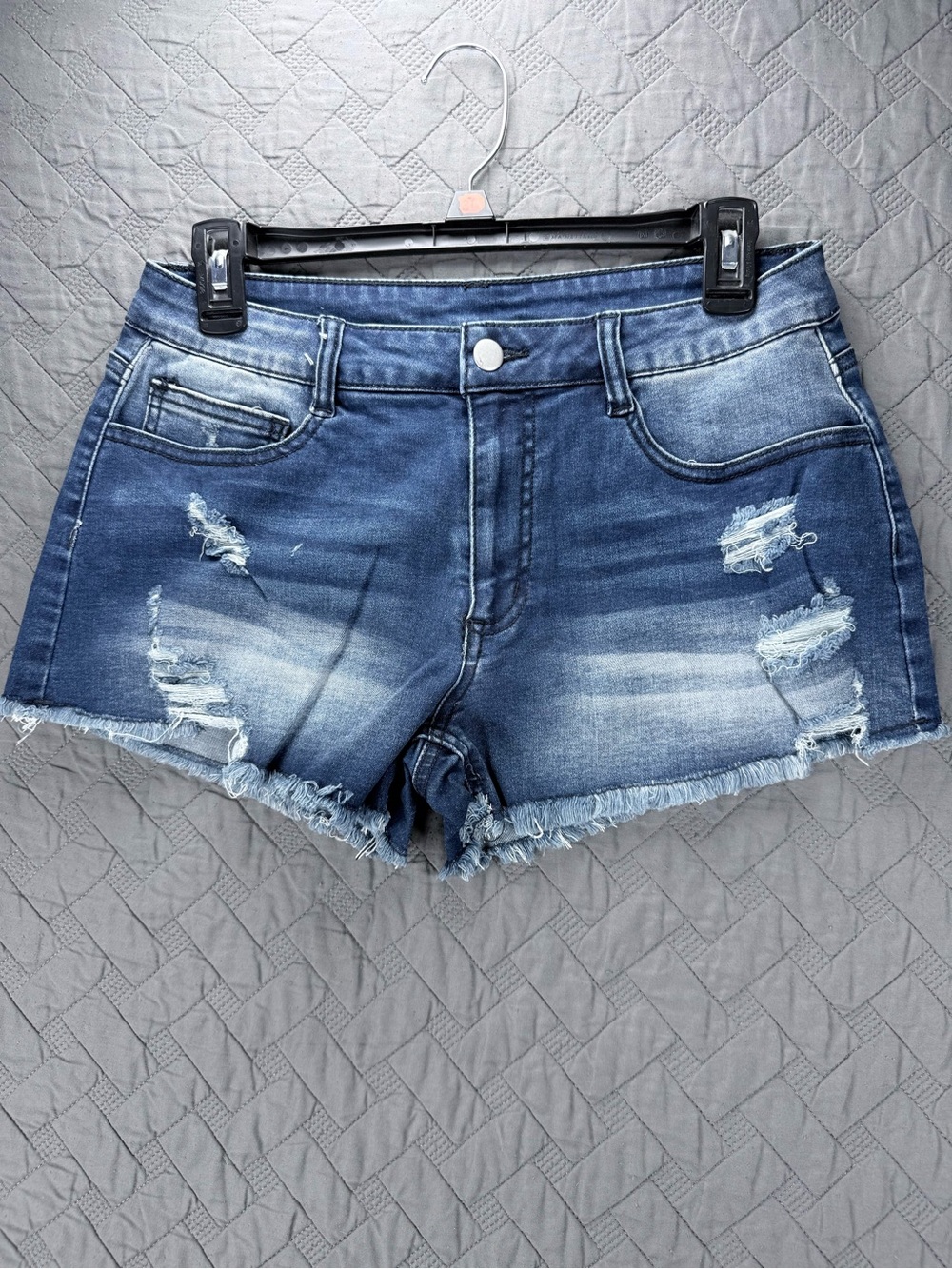 Amazon Blue Distressed Denim Cutoff Shorts